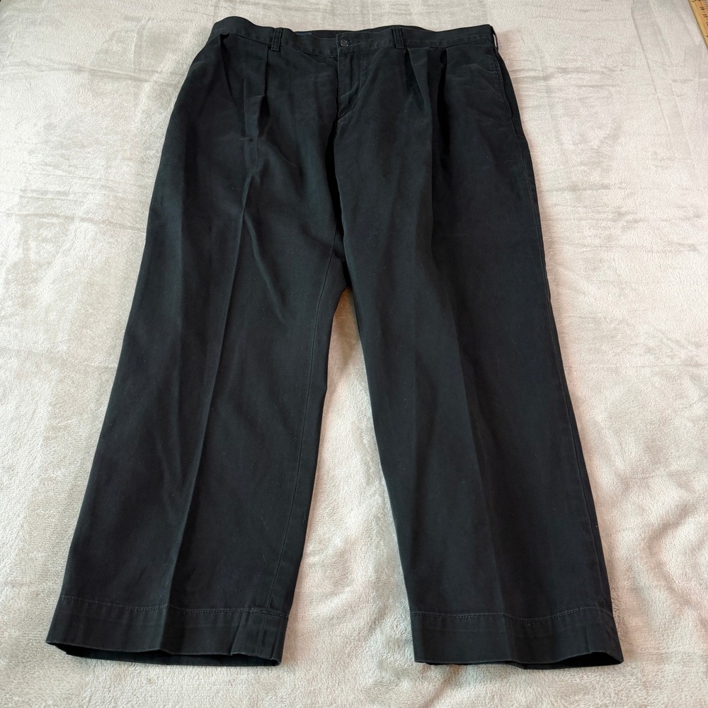 Polo Ralph Lauren Ethan Pant Men 40x30 Black Double Pleated Cotton Chinos Casual